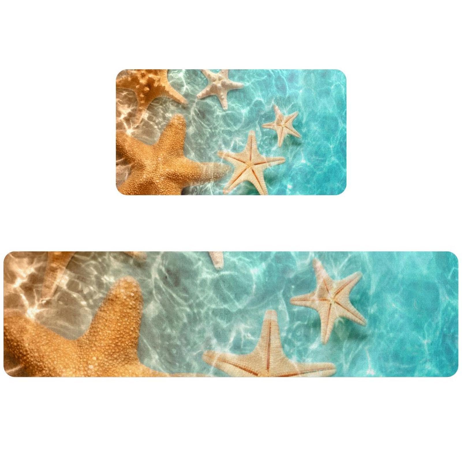 Tapis de cuisine motif étoile de mer pour couloir et buanderie