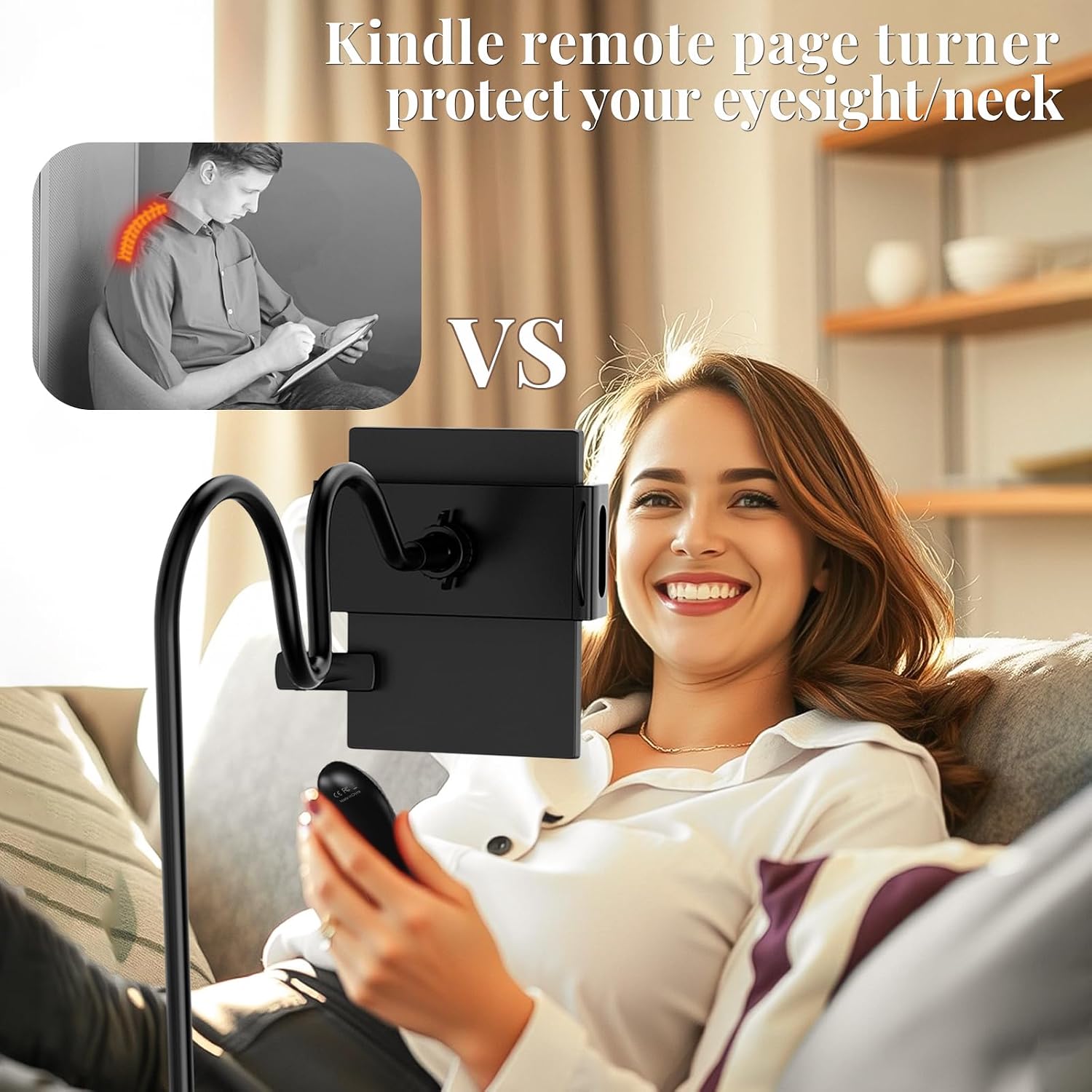 RF Remote Control Page Turner with Dust Plug Charm for Kindle Paperwhite Oasis eReaders Kobo, Camera Video Recording Remote Triggers, Page Turner for ipad Tablets Reading Novels Comics