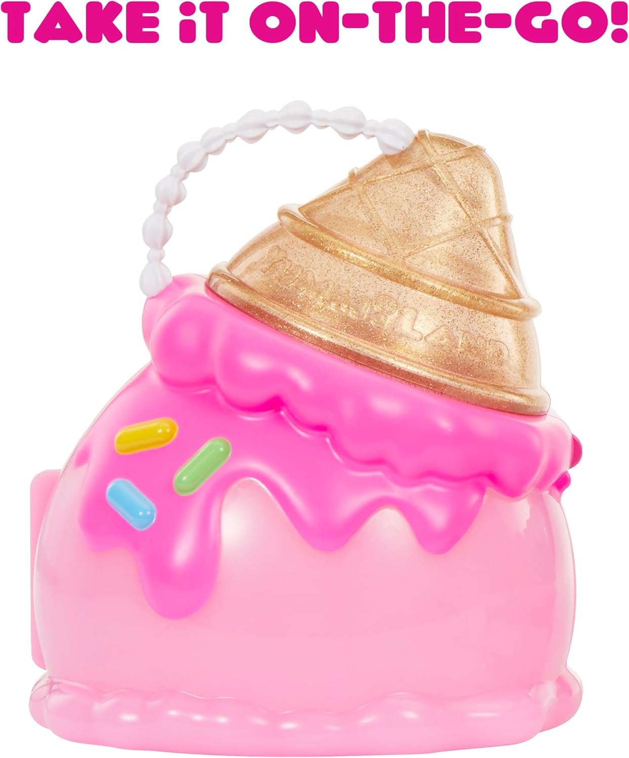 Yummiland Beauty Bag Playset + Lip Gloss Doll - Ice Cream Bag Includes Exclusive Bianca Bubbglegum, Nail Polish + Nail Stickers, Manicure, Doll Playset, Cosmetic Play 4+