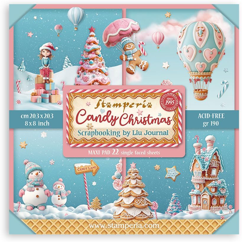 Stamperia SBBSXB15 Scrapbook Pad, Pink/Blue, 20.3 cm x 20.3 cm