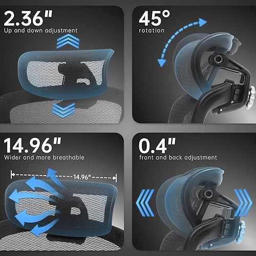 Miniatura 6 de Silla de oficina grande y alta, 500 libras, silla de escritorio resistente para computadora con soporte lumbar, silla de oficina ejecutiva