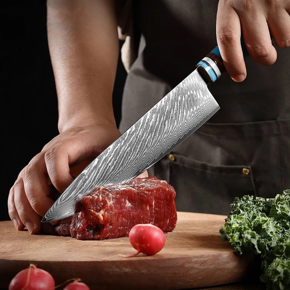 DAXXIN Kitchen Knife Sets, 9PCS Damascus Steel Chef Knife Sharp 67 Layers Japanese Kitchen Knives Set Handmade Slicing Bread Boning Paring Tools, jiang198184
