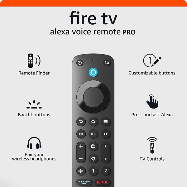 Amazon Fire TV Alexa Voice Remote Pro with backlit buttons