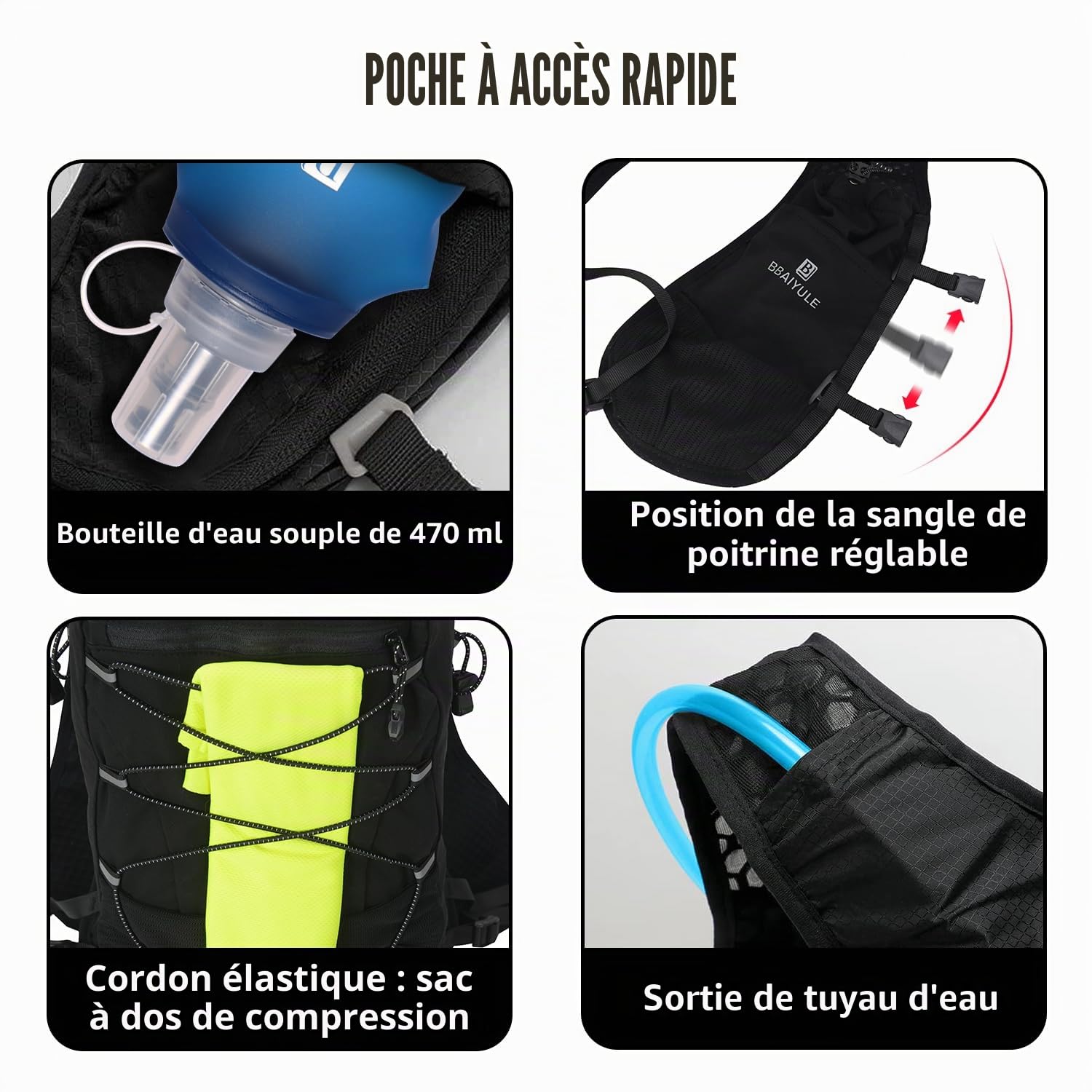 Gilet de course pour homme et femme | Sac à dos d'hydratation | Sac à dos de course | Sac à dos de course ultra léger | Sac à dos de vélo, randonnée, marathoner