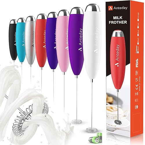 Espumador de leche, batidor eléctrico, batidor de matcha, batidor de bebidas mejorado, mini batidor eléctrico, mini espumador de mano, mezclador de