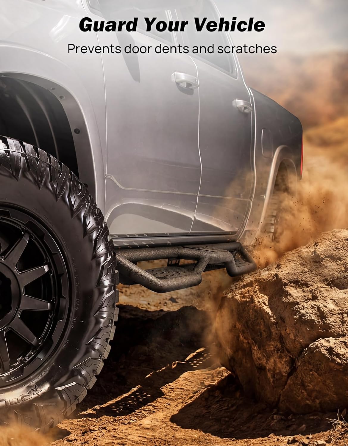 JOYTUTUS Quad Cab Running Boards Compatible with 2009-2018 Ram 1500 (Included 2019-2024 1500 Classic), 2010-2026 Ram 2500 3500 Double/Extended Cab | 550LB Capacity | OEM Fit | 2-Stairs Side Steps