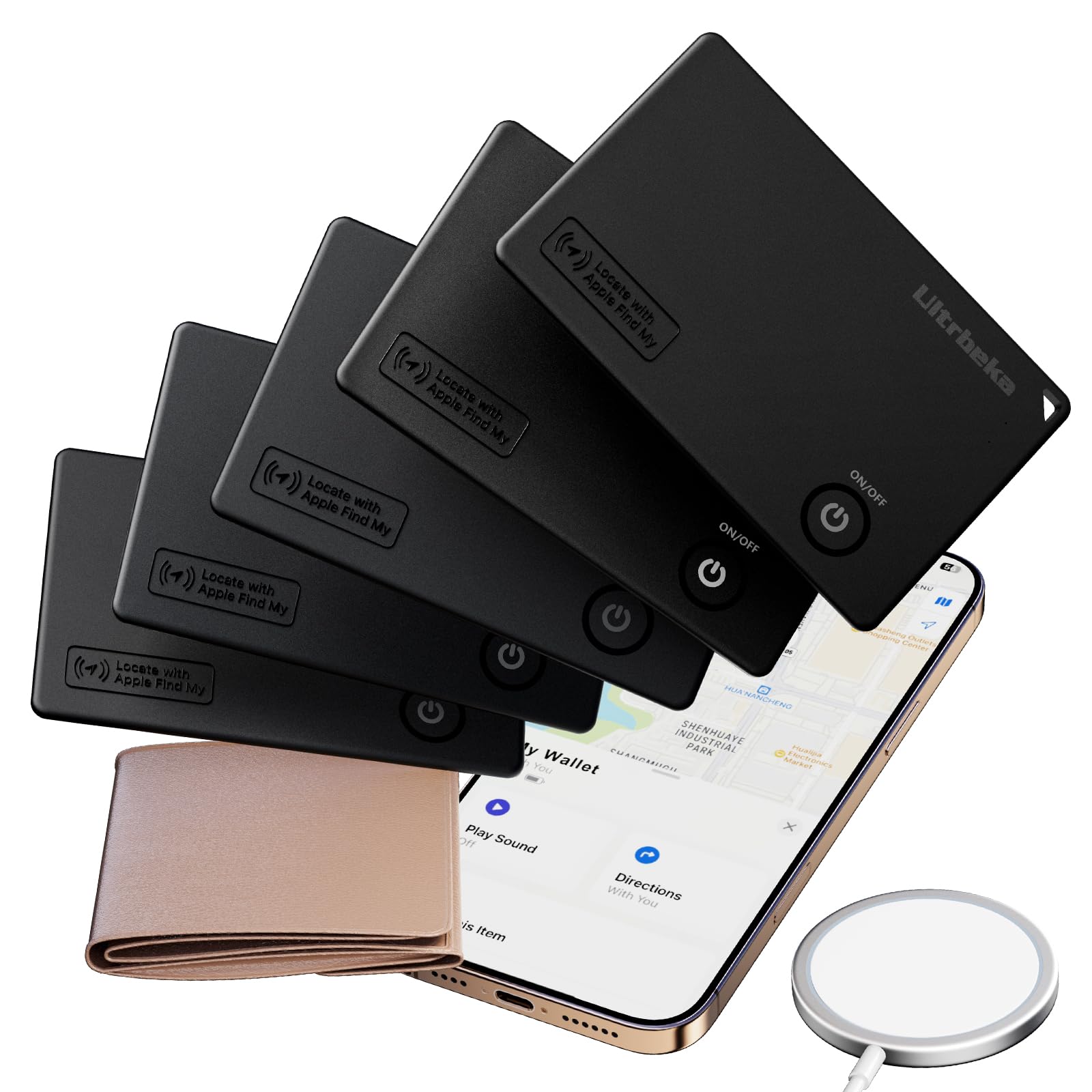 Ultra-Thin MFi Certified Wallet Tracker Compatible with Apple Find My | Wireless Charging, Compact Design | Ideal for Wallets, Keys, Bags-1pc — view 12