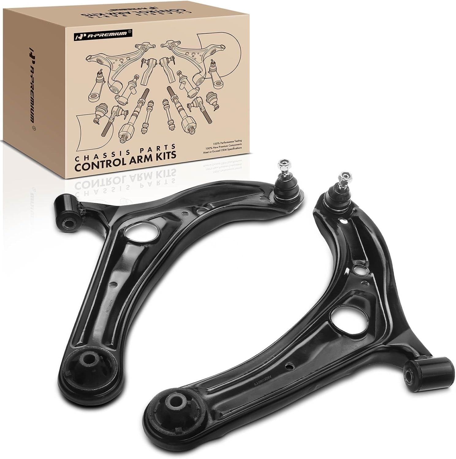 A-Premium 2 x Front Lower Control Arm, with Ball Joint & Bushing, Compatible with Toyota Echo 2004-2005