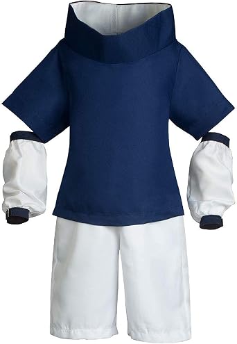 Halloween Cosplay Costume Stand Collar Blue Hoodie Shorts For Adult