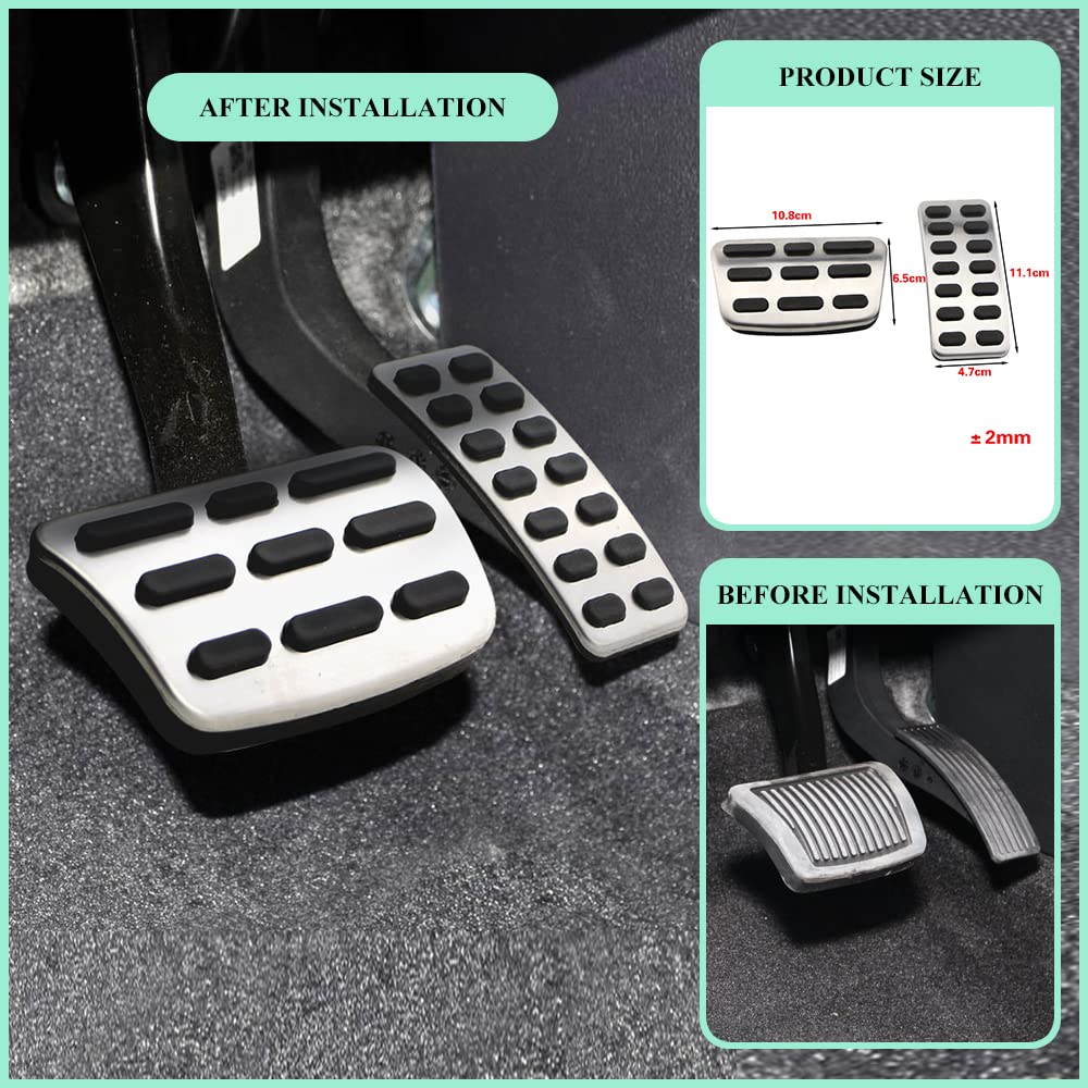 kia niro i pedal HYRAM Car Pedals Fit for 2019 2020 MT at Car Cover Brake Gas Fuel Pedal Rest Pedal Set Parts Stainless Steel Pedals (Size : at with Rest) Automotive Size:14 oz Instructions: Install Pedals on headpiece-size up