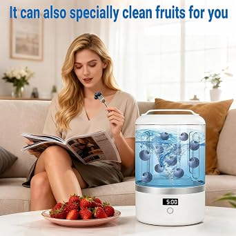 Portable Washing Machine, Mini Washer for Socks & Underwear, 1.5L Compact Electric Ultrasonic Washer for Travel, Dorm, Apartment, 5/15-Min Quick Wash with LED Display White