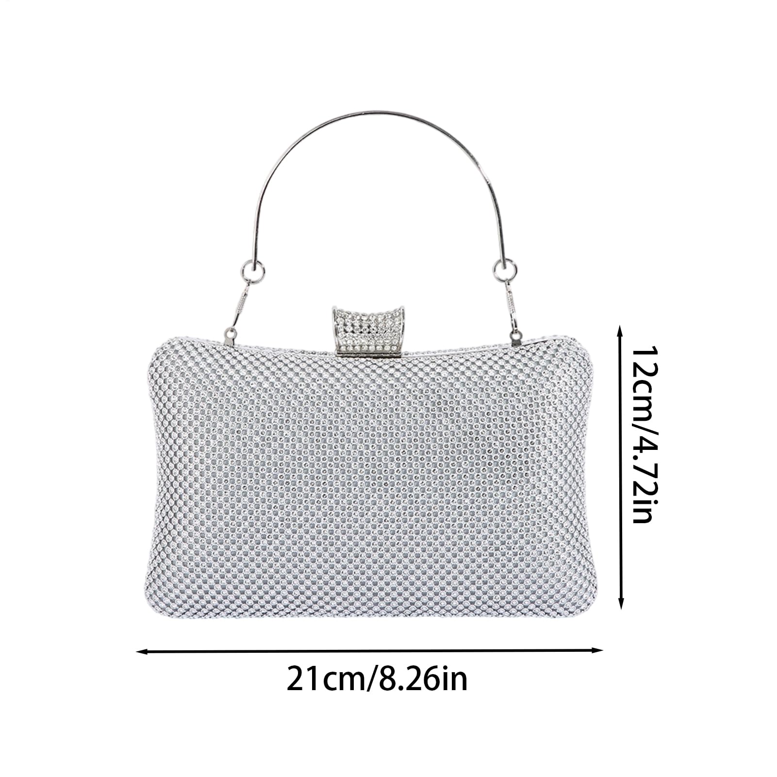 Generisch Bolso de mano brillante para fiestas, con cadena y asa, para fiestas, bailes, banquetes, ceremonias, compromisos, eventos