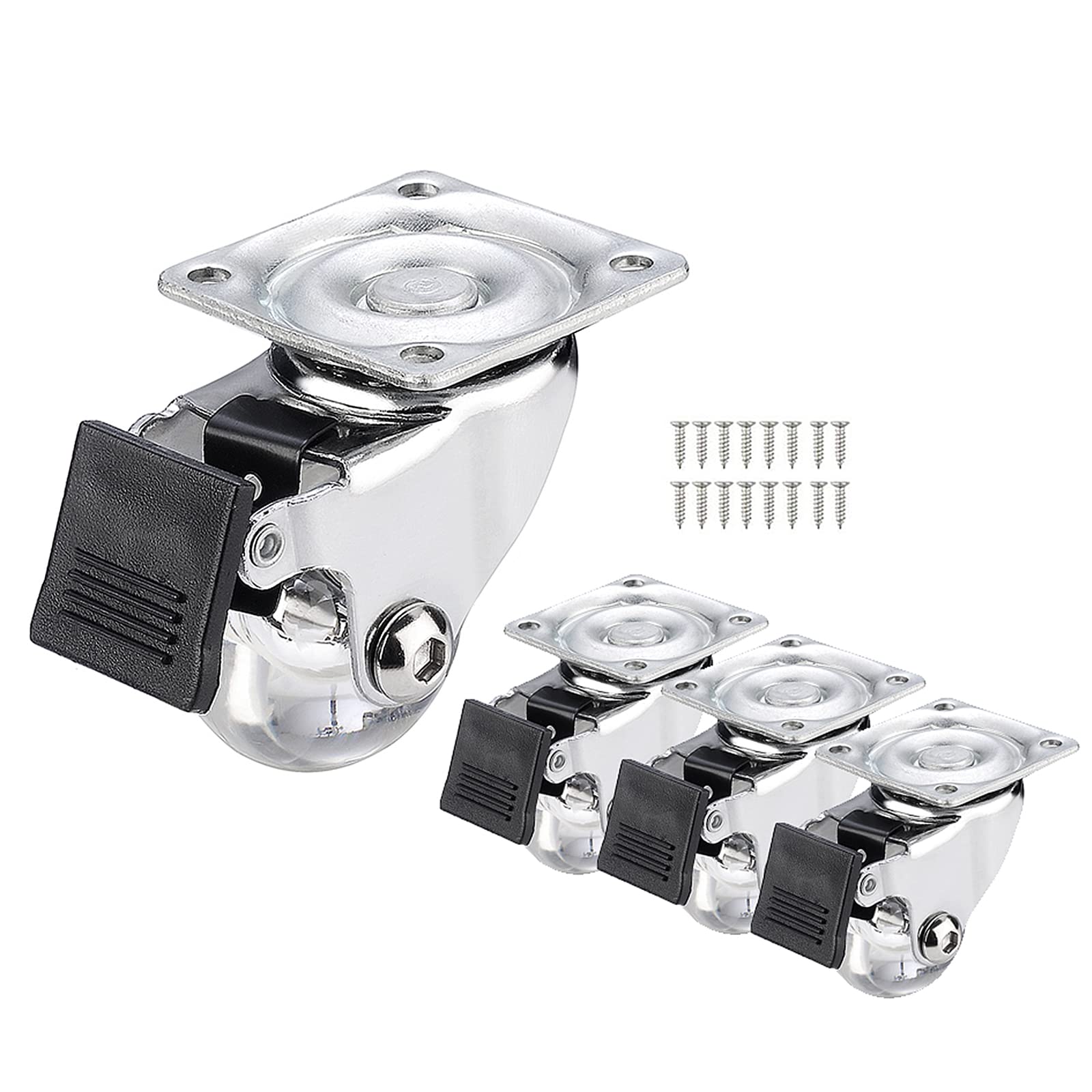ZGUOUZANTYE 4 Swivel Casters 35mm For Furniture Trolley Workbench