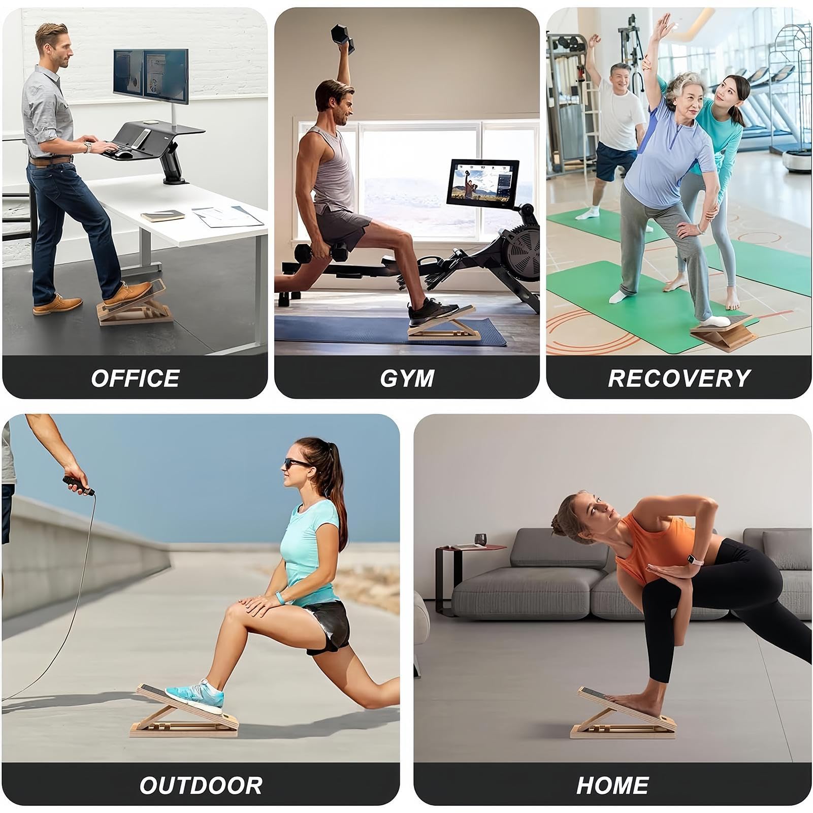 Mappa della barella di vitello | Polsetta di vitello in legno regolabile - Pilates Pilates Training Fisico Attrezzature Esercizio delle gambe Parti dei piedi con tacchi