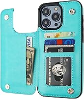 Vista 12 de ONETOP - Funda compatible con iPhone 15 Pro Max con soporte para tarjetas, funda de piel sintética con ranuras para tarjetas, doble cierre magnético