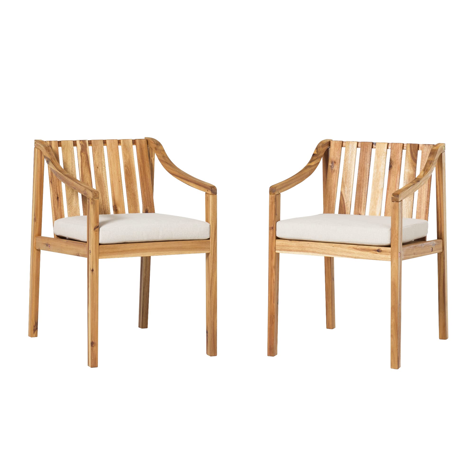 GOWE Modern 2-Piece Solid Acacia Wood Dining Chairs ¨C Natural