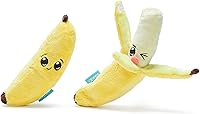 BarkBox Go Bananas 2-in-1 Interactive Plush Dog Toy for Small Aggressive Chewers - Squeaker Crinkle Small