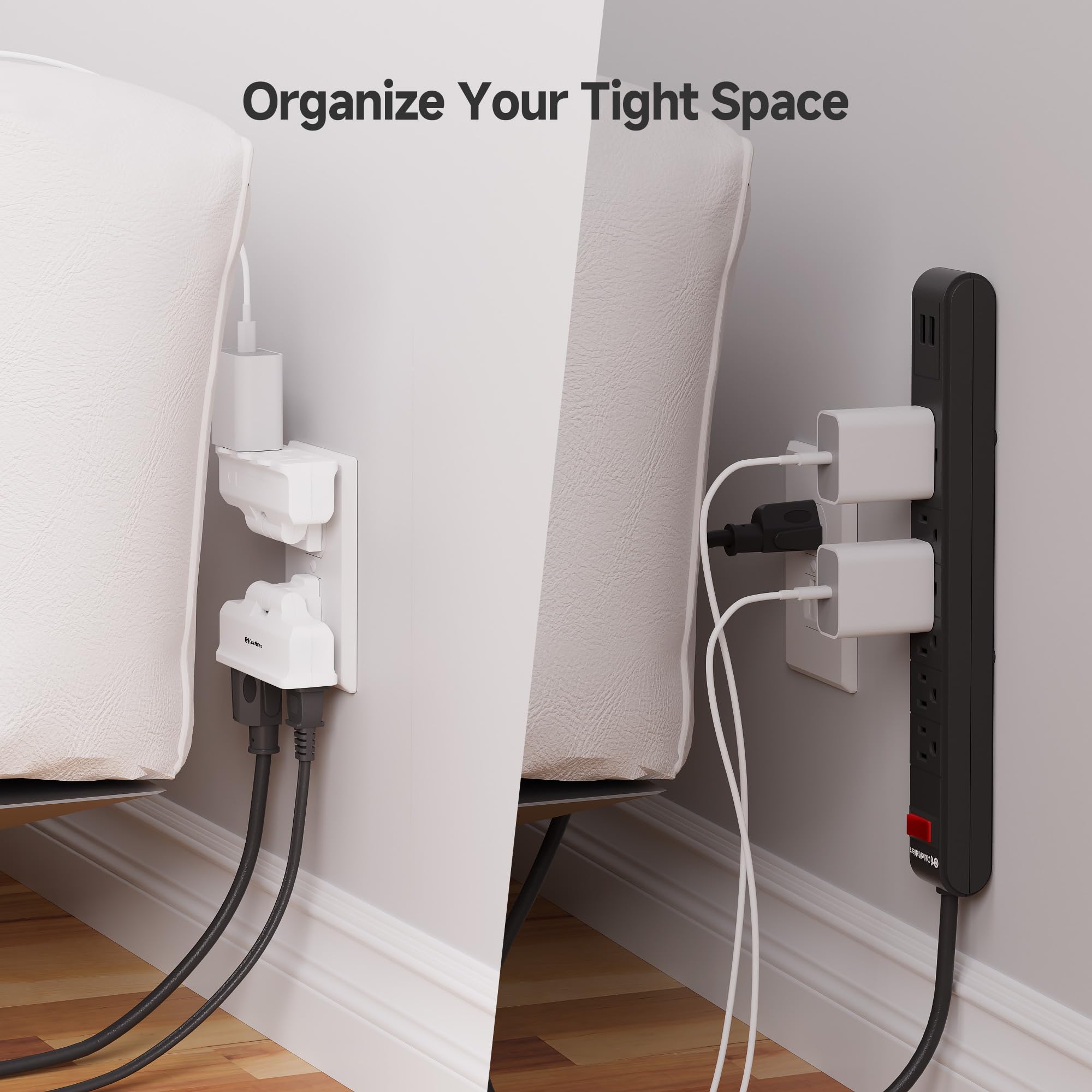 3 Outlet Wall Tap - Cable Matters 2 Pack -4