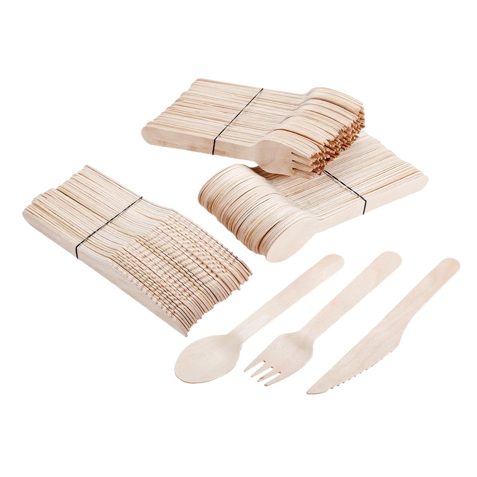 Vajilla de madera desechable DIMENXONG de 60 unids para helados, postres y eventos en el hogar