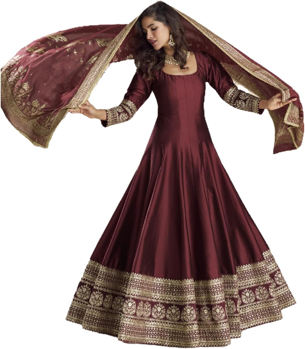 Indian Pakistani Women's Ready to wear ethnic Gown style salwar kameez for Eid Party Wedding Festivals 2998