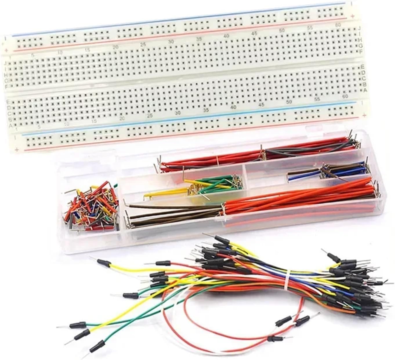 MB102 Breadboard Kit 400/830 Points Prototype Board 65 Jumper Wires U-Shaped Solderless Breadboard Jumper Cables(400 Tie and Kit 1)