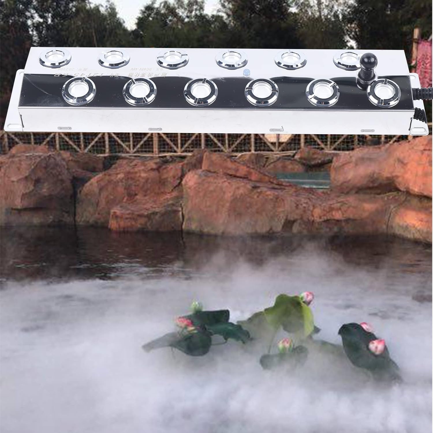 Ultrasonic Fogger, 400W 12 Head Mist Maker Fogger, Stainless Steel Ultrasonic Mist Maker IP67 for Pond Garden Lawn