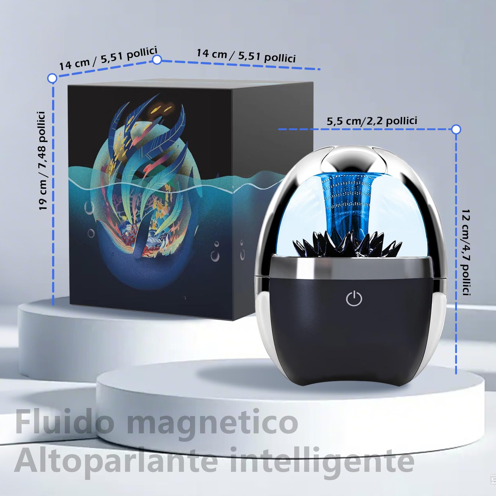 Altoparlante Bluetooth a Ferrofluido Danzante – Music Mate con Visualizzatore Audio, Luci LED, Display di Ferrofluido Venom, Giocattolo da Scrivania per Ufficio/Studio/Scienza, Regalo Tecnologico