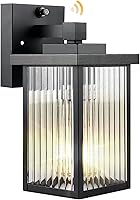hameso Dusk to Dawn Outdoor Wall Light - Waterproof Porch Fixture with Tempered Glass for Garage, Front Door, Patio