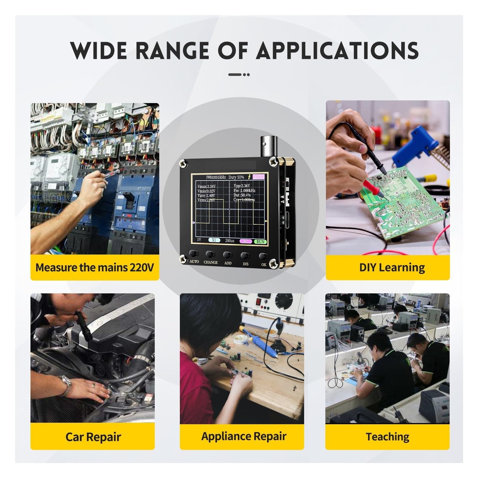 Aggiornamento del firmware oscilloscopio digitale portatile 2,5 MSa/s 200 larghezza di banda analogica Veloce E Preciso(Without BAT.)