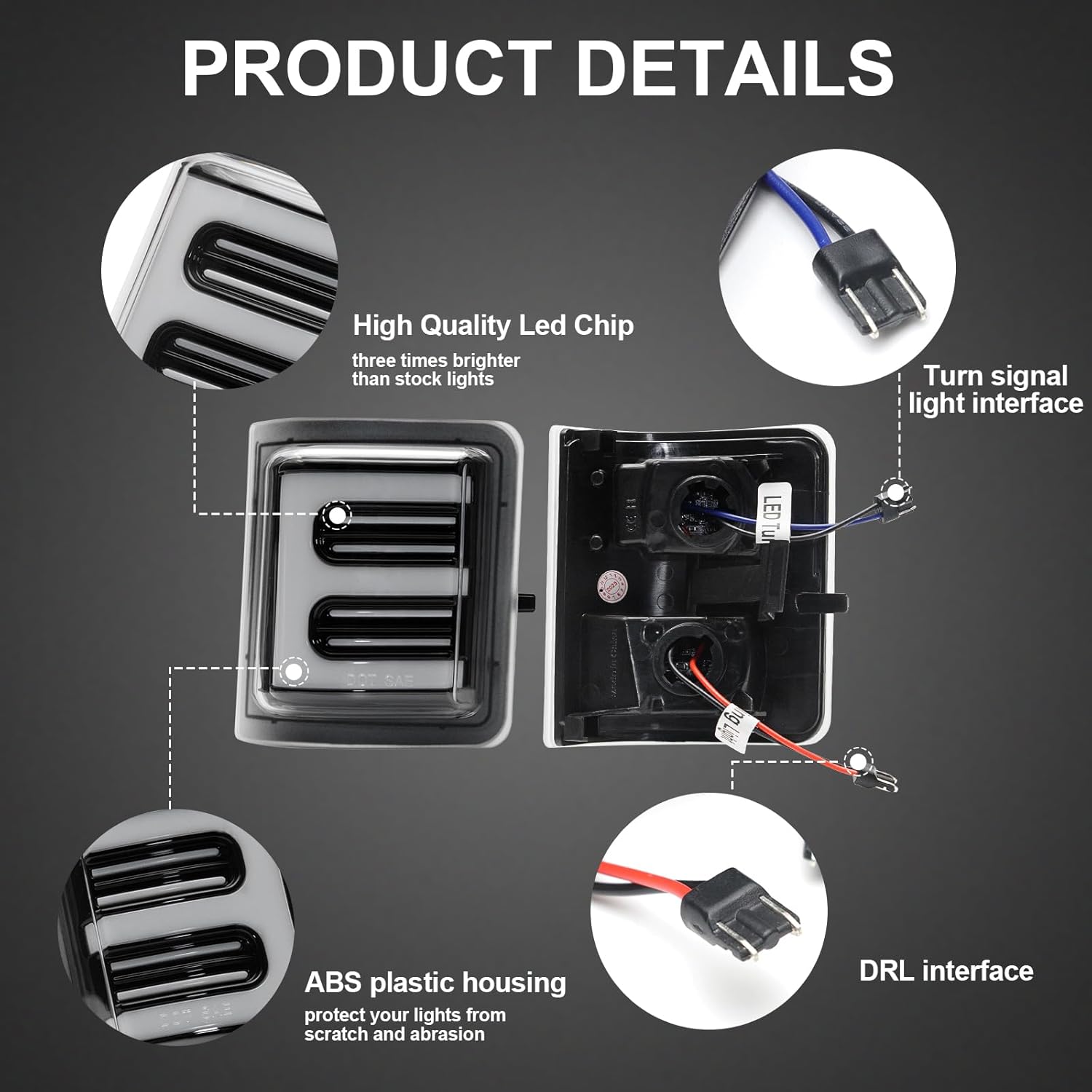 Switchback Side Mirror Turn Signal Lights Compatible with Super Duty F250/F350/F450/F550 2008-2016,Dynamic Swithback Turn Signal Light & DRL Clear Lens