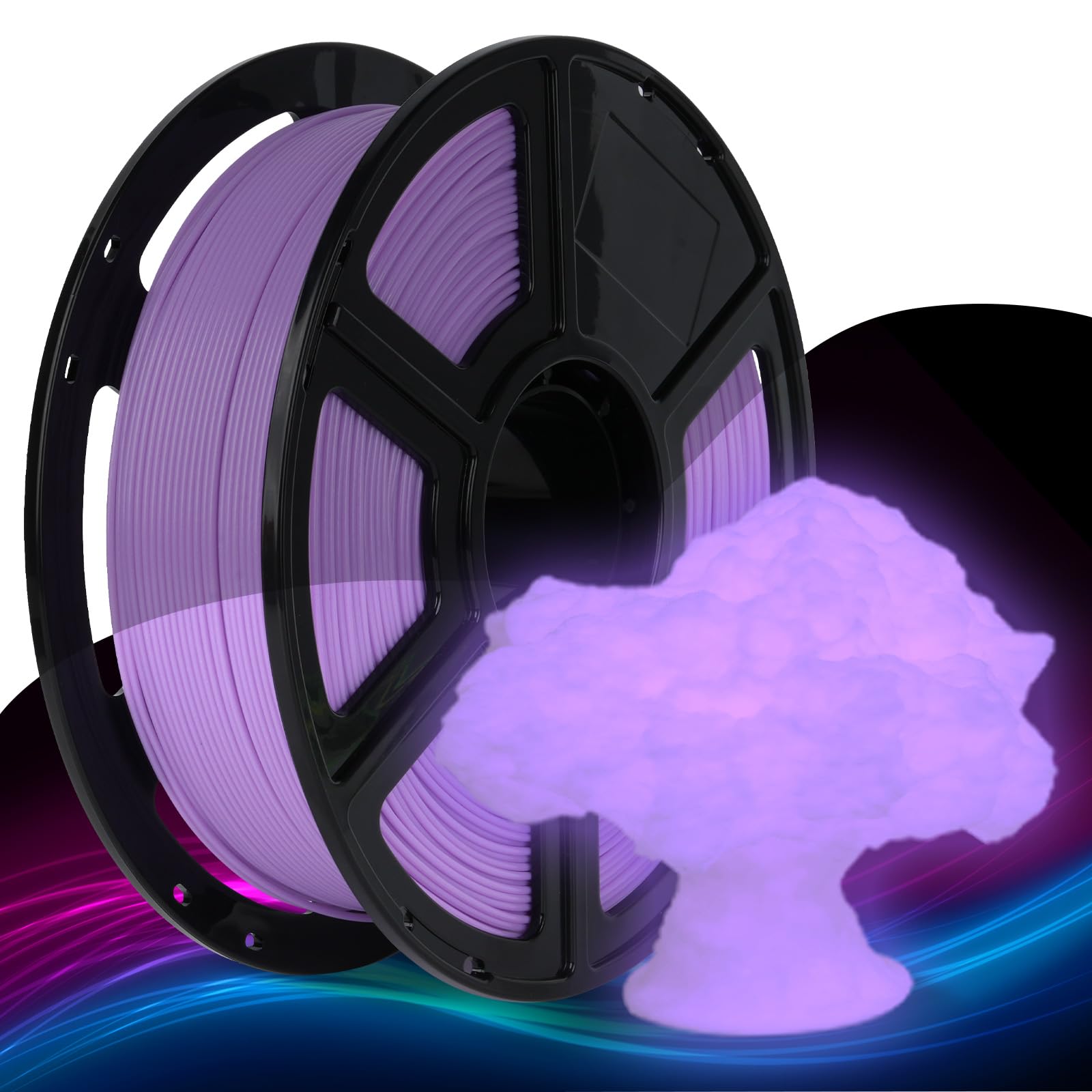 1kg Glow Rainbow PLA Filament for 3D Printers
