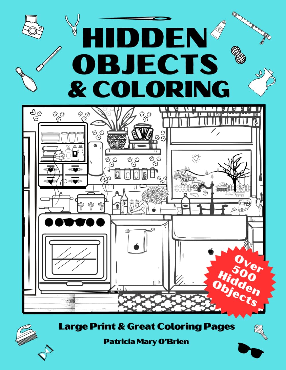 Hidden Objects and Coloring: Double the Fun Activity Book with Black-and-White Puzzles