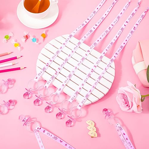 Miniatura 4 de Chengu 100 chupetes de baby shower, de acrílico, chupetes para bebé, regalos de fiesta a granel, chupetes para recién nacidos, para niños y niñas,