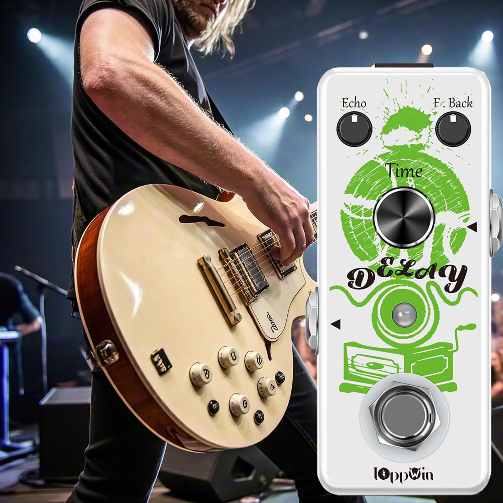Gitarrenpedale Premium Analog Delay Pedal - Warme, saubere, glatte Töne mit 25ms-600ms einstellbarer Reichweite & True Bypass, für Retro Tone Lovers und Live Musiker