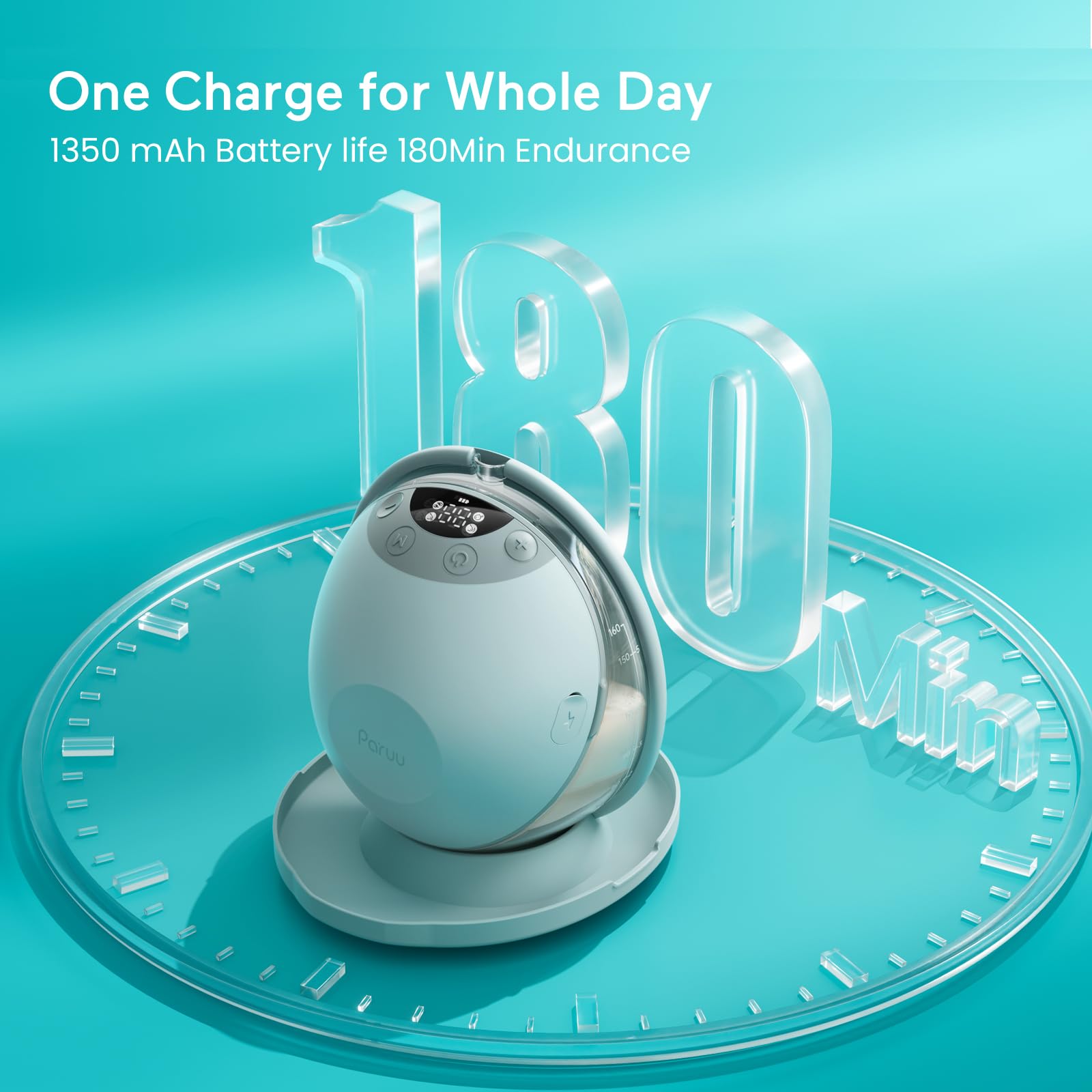 Paruu P20 Electric Breast Pump Hands Free, 4 Modes & 12 Levels Suction with 19/21/24mm Double-Sealed Flange/Insert, Wearable & Portable, Visual Design of Time and Milk Volume (2 Pack, Light Green)