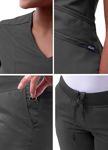 Miniatura 5 de Adar Pro Core - Conjunto médico clásico para mujer, camiseta médica con cuello en V y pantalones de yoga a medida