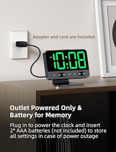 Miniatura 6 de Despertadores digitales para dormitorios regulador de brillo grande y audaz número 5 - fácil de leer en toda la habitación - 5 sonidos de alarma 8