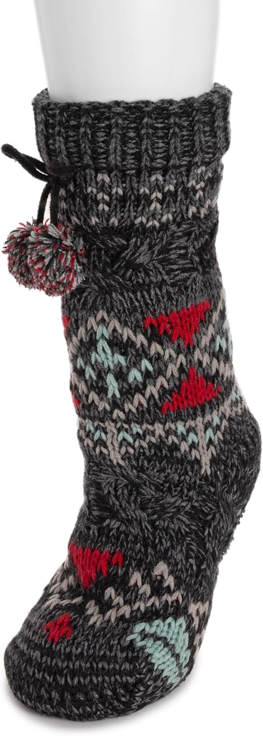 MUK LUKS Women's Chunky Fairisle/Cable Mix Cabin Socks - Image 2