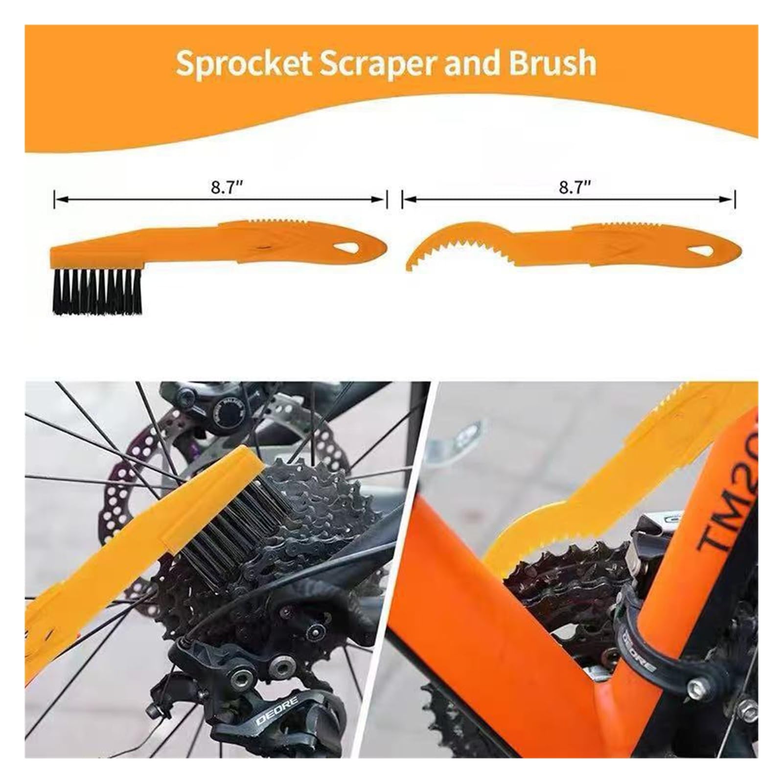 Portable for Bicycle & Motorcycle Chain Cleaner, No Removal Chain Scrubber Brush Tool Kit, Professional Maintenance for Road Bike MTB for Dirt Bike, Easy to Use(10PCS)
