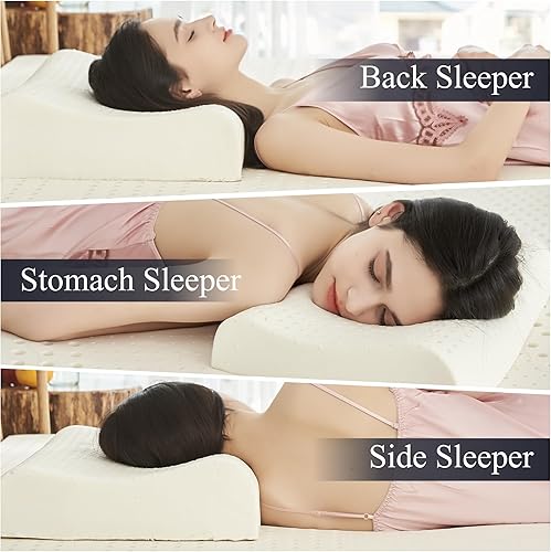 Miniatura 3 de SAMANY Talalay - Almohada de látex para dormir, almohadas ergonómicas de contorno para aliviar el dolor de cuello, almohada de látex 100% natural,