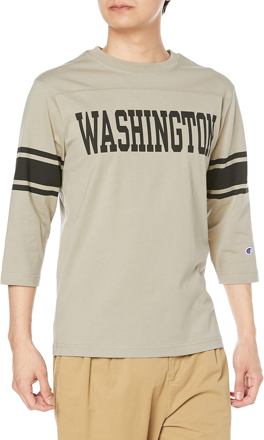 ア*ン様 【usa製 無地】チャンピオン 100%コットン フットボールt XL 古着 80s USA製 Champion 「GW」 中抜き 100%コットン