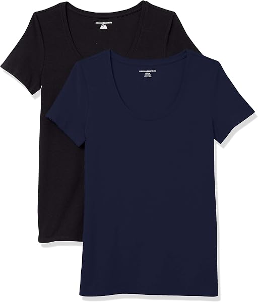 Amazon Essentials Women's Regular-Fit Short-Sleeve Scoop Neck Cotton T-Shirt…