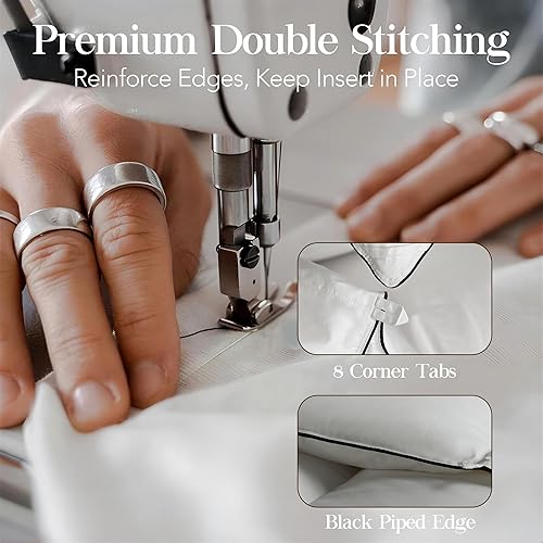 Miniatura 6 de Edredón de lujo de fibra de plumón tamaño King, ultrasuave y acogedor, relleno de edredón de la colección de hotel, esponjoso y cómodo, tamaño King