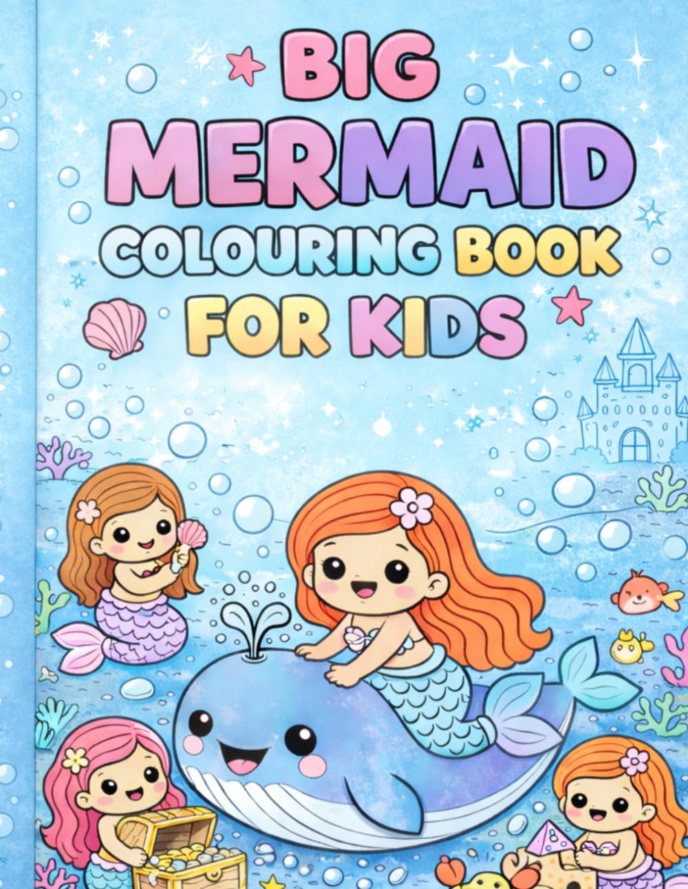 Big Mermaid Colouring Book for Kids: Fun and Easy Ocean Colouring Pages for Toddlers Ages 2–6 | Cute Mermaids, Sea Animals, and Simple Designs for Little Hands