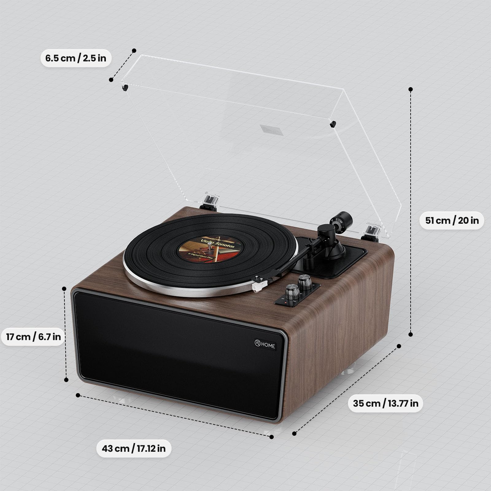 All in One Plattenspieler mit 4 Stereo Integrierten Lautsprecher,Hi-Fi Schallplattenspieler,Vinyl Record Player Bluetooth,USB PC Digitaler Ausgang,Phono Vorverstärker,AT-3600L,33/45U/min