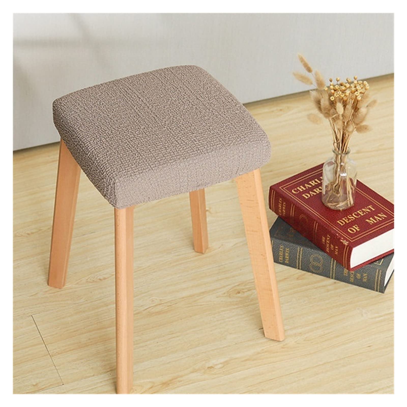ZZDZW Covers Square Stool Slipcover，Modern Rectangular Stretch Stool Case Set Of 1/2/4 Chair Cover Chair Seat Slipcovers For Dining Room Vanity Kitchen Saddle Bar Stool Protector