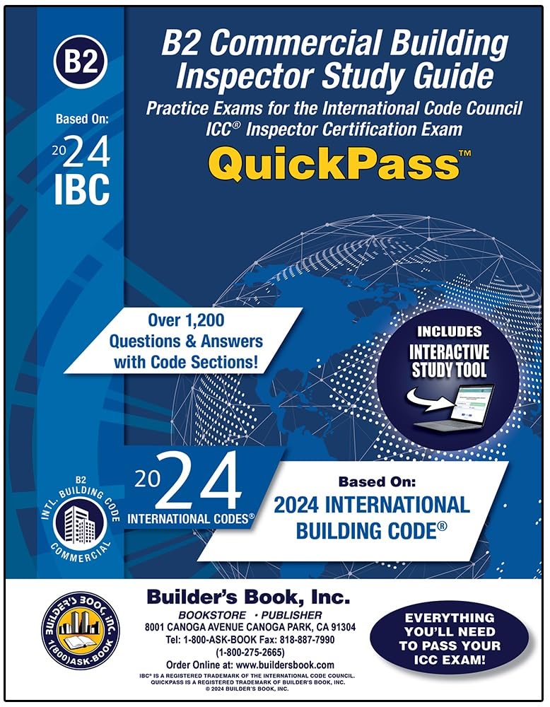 B2 Commercial Building Inspector QuickPass Study Guide Based On 2024 IBC