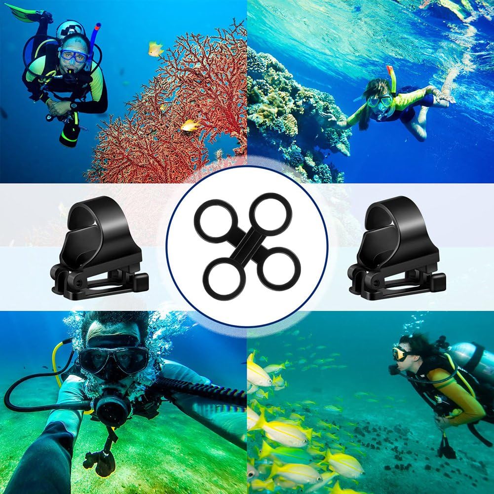 Clip Per Snorkeling In Silicone E Plastica - Set Da 12 Supporti Per Boccaglio - Fissaggio Tubo Per Immersioni Subacquee - 5