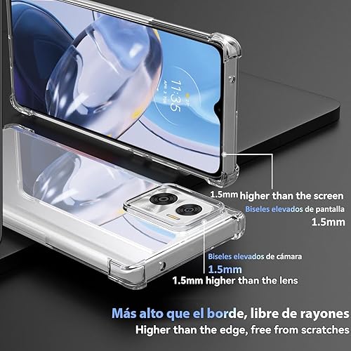 Miniatura 2 de Funda para Motorola E22/Moto E22i Clear TPU Cuatro Esquinas Funda Protectora Transparente Suave Funda