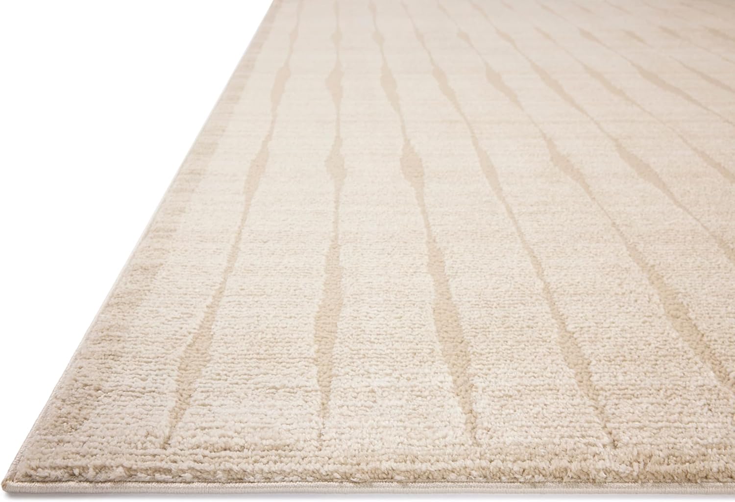 Loloi Chris Loves Julia Calvin Collection CLV-02 Ivory/Oatmeal 2'-7" x 10'-0" Runner Rug Checkered Neutral Soft Living Room Bedroom Carpet